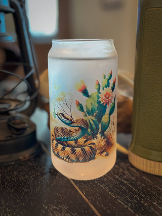 RATTLESNAKE FROSTED BEER GLASS