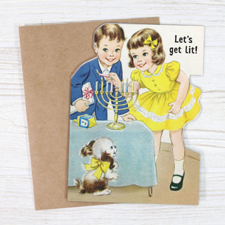 Let's Get Lit - Funny Hanukkah Greeting Card