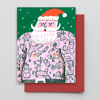 Hipster Santa Daddy Christmas Card