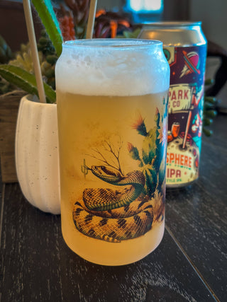 RATTLESNAKE FROSTED BEER GLASS
