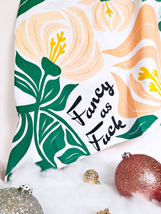 Fancy as F#@k - Floral Kitchen Tea Towel