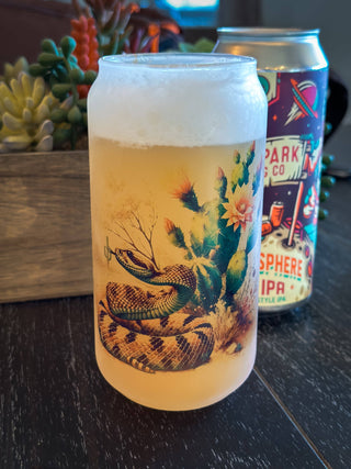 RATTLESNAKE FROSTED BEER GLASS