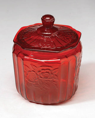 Ruby Red Glass Storage Jar