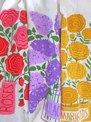 TEA TOWEL GIFT SET - (Rose, Lilac, Marigold) - Set of 3
