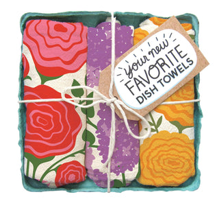 TEA TOWEL GIFT SET - (Rose, Lilac, Marigold) - Set of 3