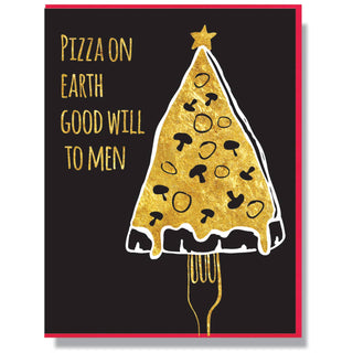 Pizza On Earth Card Christmas Card
