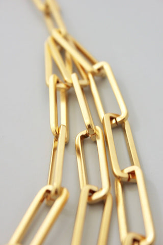 The "Peppa" 18K Gold Plate Paperclip Chain Necklace