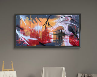 Dusk in the Amazon - Original Artwork by Jeffrey Huizar - Holt x Palm -  Experience the mysterious allure of the Amazon with Dusk in the Amazon - a one-of-a-kind artwork by Jeffrey Huizar. This 24x48 masterpiece captures the essence of the Amazon with a unique blend of aerosol and oil techniques. Plus, support local artists with your purchase! (Quirky, fun, and playful)