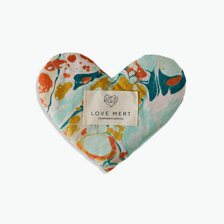 Relaxing Lavender x Flax Seed Spa Heart Pillow - Blue / Green