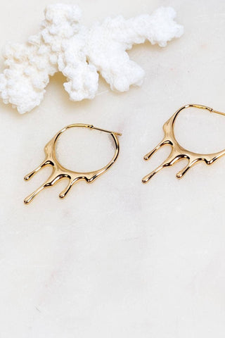 Let It Drip Hoops -18K Gold Plated