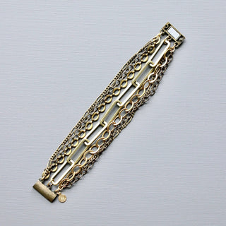 The "Morgan" Multi-Strand Brass and Mixed Metals Bracelet