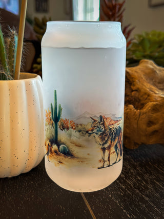 COYOTE & CACTUS FROSTED BEER GLASS