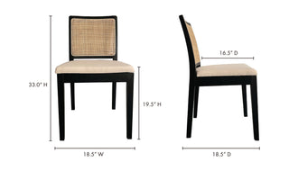 The Organic Rattan and Elm Dining Chair - Set of 2