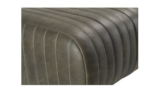 Rustic Modern Cowhide Leather Channeled Bench