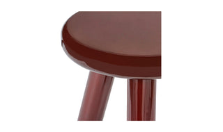 The Lucy Lacquered Tri-Pod Side Table in Deep Burgundy + Brown
