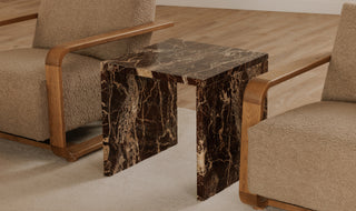 Italian Marble Waterfall Accent Table