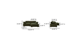 The Sloane Corduroy Sectional - Dark Green