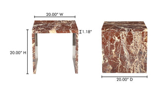 Italian Marble Waterfall Accent Table