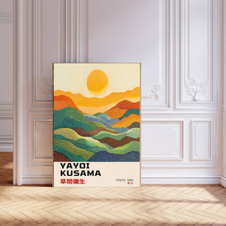 Yayoi Kusama Inspired 'Sunset'  Art Print  (8.25 X 6) - Holt x Palm -  This lovely print by Yayoi Kusama is digitally printed on 250 gram Luxurious museum quality paper with vibrant colour and exceptional detail. Using a top quality digital inkjet printer giclee printers have secure and stable ink, which is colour fast as soon as printed and will not fade over time. Would be suitable for home, office, perfect for gifting! Dimensions : A5: 8.25 X 6 Inches