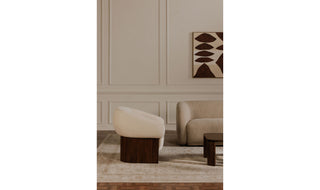 Rhonda Walnut Boucle Occasional Chair