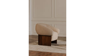 Rhonda Walnut Boucle Occasional Chair