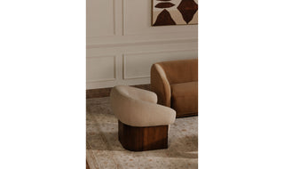 Rhonda Walnut Boucle Occasional Chair