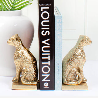 Gold Leopard Bookend Set