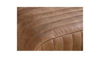 Rustic Modern Cowhide Leather Channeled Bench