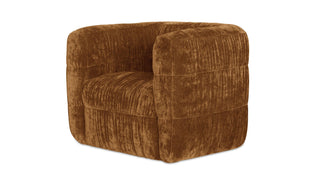 Rachel Ruched Chenille Occasional Chair - Forest + Toffee