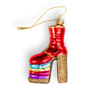 Rainbow Platform Boot Ornament