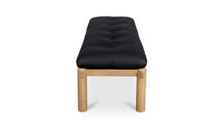 Asher Leather + Oak Bench