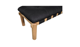 Asher Leather + Oak Bench