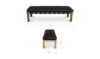 Asher Leather + Oak Bench