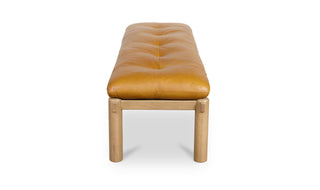 Asher Leather + Oak Bench