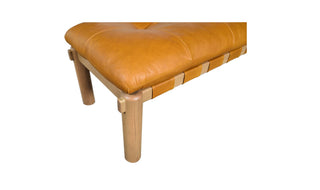 Asher Leather + Oak Bench