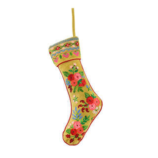 Mustard x Floral Christmas Stocking
