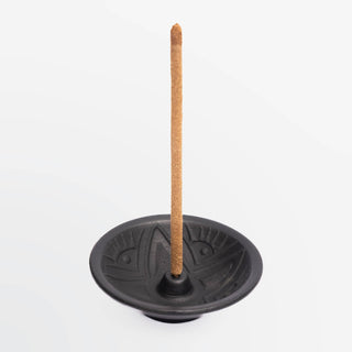 Chulucanas Ceramic Incense Holder x Palo Santo Incense Sticks -  Black Matte