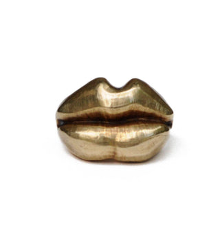 Hand Carved Brass Lips Ring