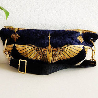 Black And Gold Heron Fanny Bag