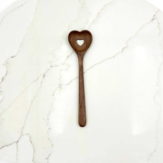 Handmade Walnut Heart Slotted Wooden Spoon