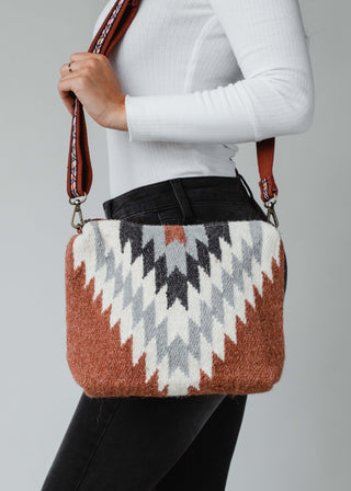 Rust, Cream & Gray Aztec Crossbody - Holt x Palm -  Get ready to make a statement with our Rust, Cream & Gray Aztec Crossbody! Made with 100% cotton, this bag is perfect for your everyday needs. Its stylish design is so adorable, you'll never want to leave home without it! Upgrade your style game with this quirky and playful crossbody!