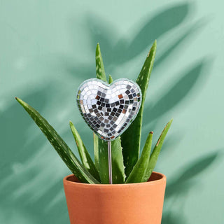 * Best Seller * Heart Shaped Disco Ball Plant Stake!
