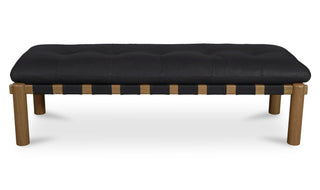 Asher Leather + Oak Bench