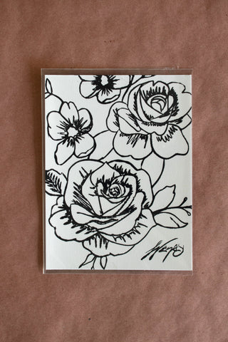 B/W FLOWER "original print" - 6 x 8 in