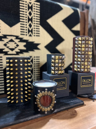 "The Rockstar" Leather Wrapped, Luxury Candle: Succulent Grapefruit