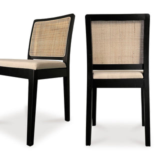 The Organic Rattan and Elm Dining Chair - Set of 2