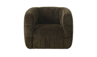 Rachel Ruched Chenille Occasional Chair - Forest + Toffee