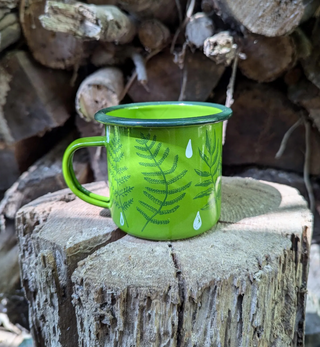 The Cutest Camping Mug - Fern Design Enamel Mug