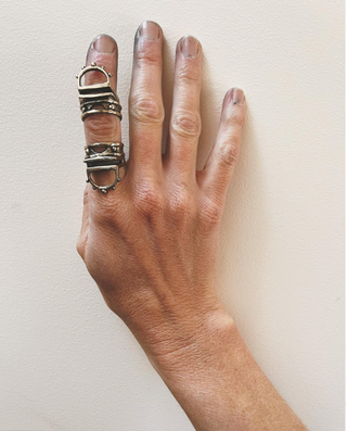 Hand Carved Brass Sunrise Ring