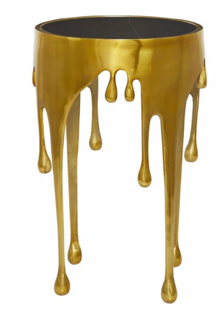 Gold Drip Statement Side Table